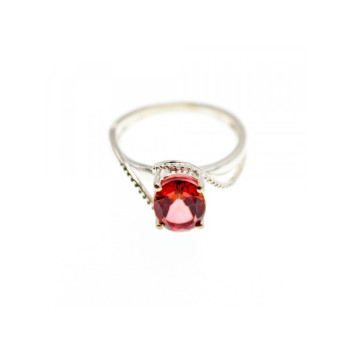 925 Sterling Silver Red Spinel Ring Size 7