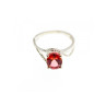 925 Sterling Silver Red Spinel Ring Size 7