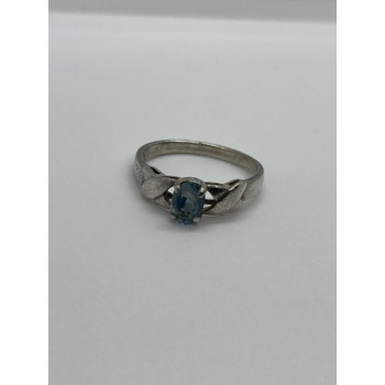925 Sterling Silver & Topaz Ring Size 8