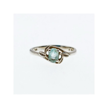 925 Sterling Silver Blue Topaz Ring Size 9.5