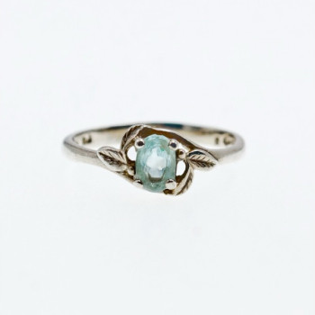925 Sterling Silver Blue Topaz Ring Size 9