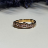 925 Sterling Silver Gold Plated Pink CZ Ring Size 6