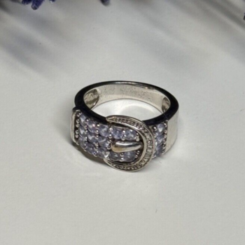 925 Sterling Silver Tanzanite & Beryl Ring Size 6