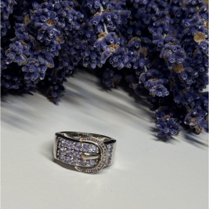 925 STERLING SILVER TANZANITE & BERYL RING SIZE 6