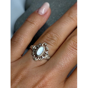 925 Sterling Silver Abalone Ring Size 7