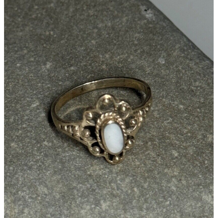 925 Sterling Silver Abalone Ring Size 7