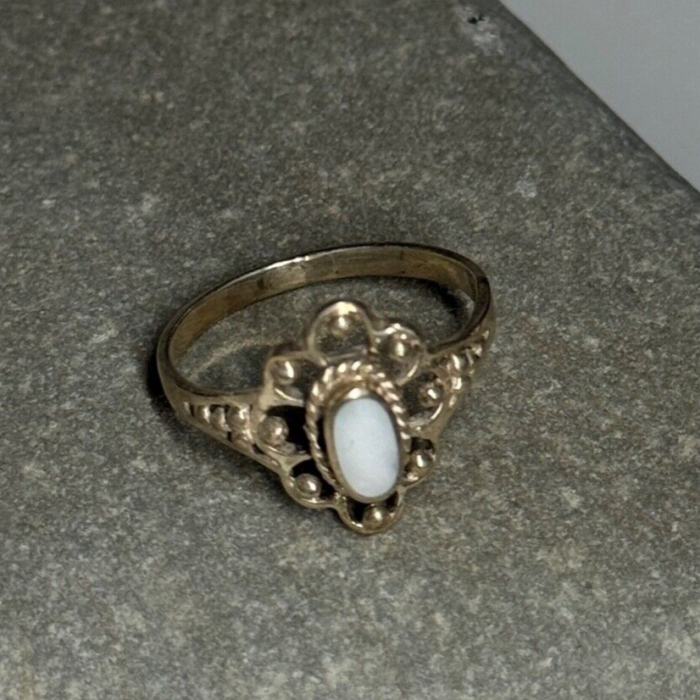 925 Sterling Silver Abalone Ring Size 7