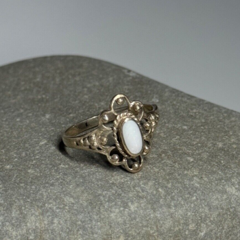 925 Sterling Silver Abalone Ring Size 7