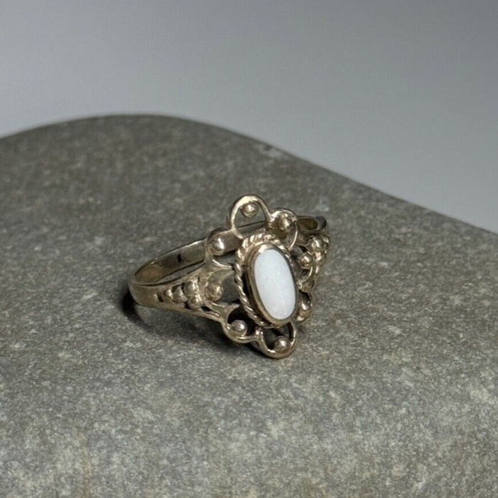 925 Sterling Silver Abalone Ring Size 7