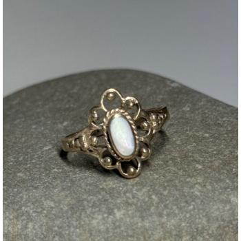 925 Sterling Silver Abalone Ring Size 7