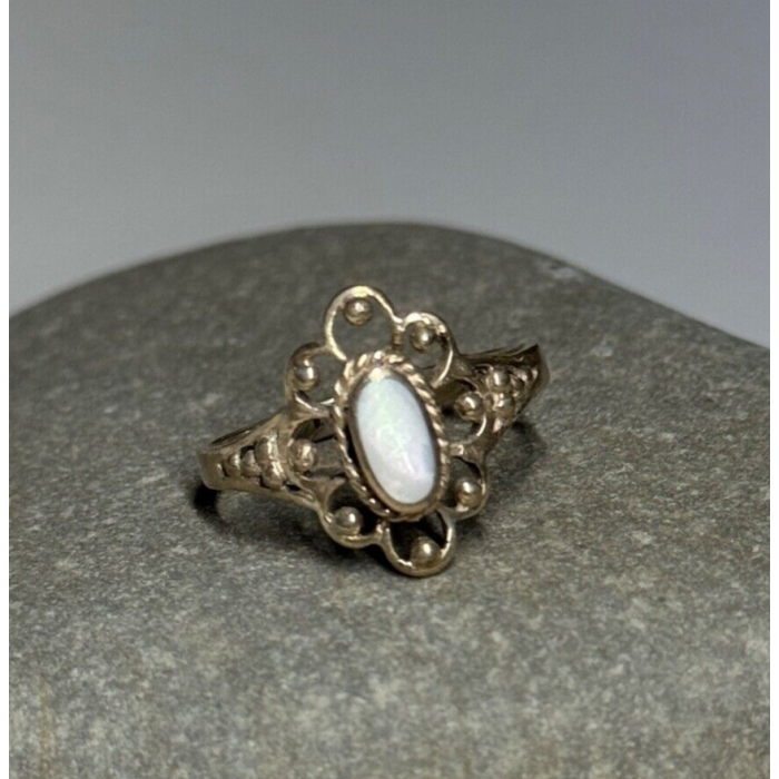 925 Sterling Silver Abalone Ring Size 7