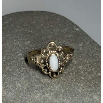 925 Sterling Silver Abalone Ring Size 7