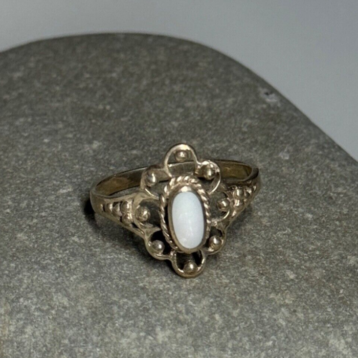925 Sterling Silver Abalone Ring Size 7