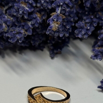925 Sterling Silver Gold Plated Ring Size 6