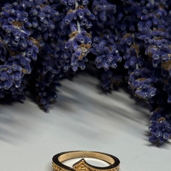 925 Sterling Silver Gold Plated Ring Size 6