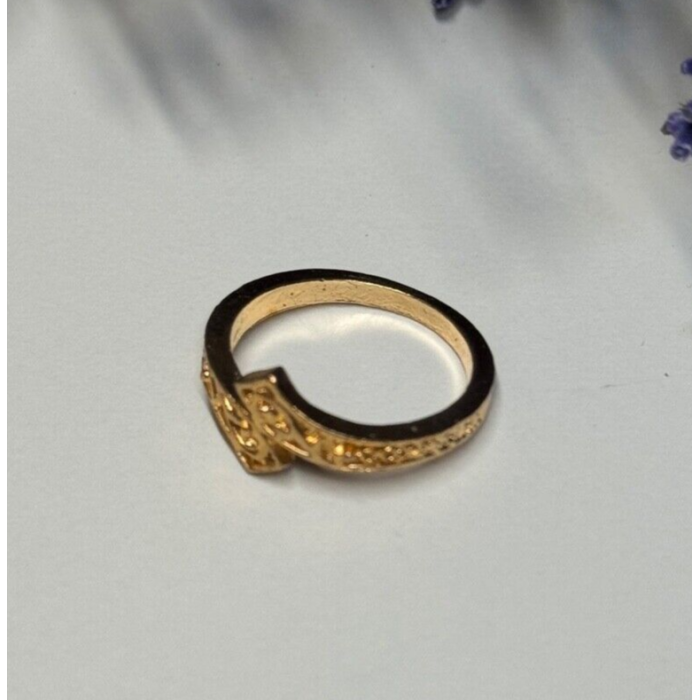 925 Sterling Silver Gold Plated Ring Size 6