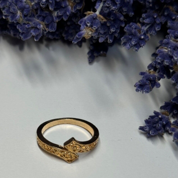 925 Sterling Silver Gold Plated Ring Size 6