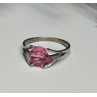 925 Sterling Silver Pink Topaz Ring Size 5