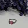 925 Sterling Silver Pink Topaz Ring Size 5