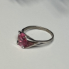 925 Sterling Silver Pink Topaz Ring Size 5