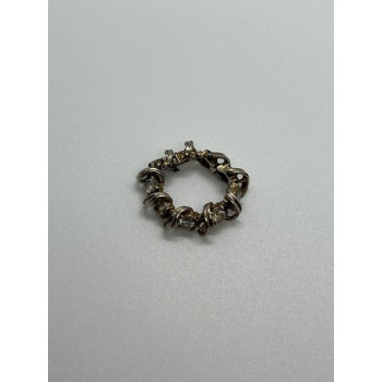 925 Sterling Silver & Twisted Wire & CZ Ring Size 8.5