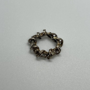 925 Sterling Silver Twisted Wire & CZ Ring Size 8.5