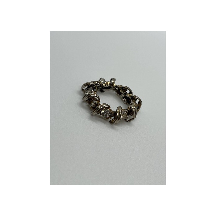 925 Sterling Silver & Twisted Wire & CZ Ring Size 8.5