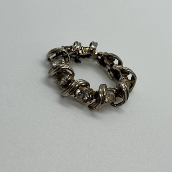 925 Sterling Silver Twisted Wire & CZ Ring Size 8.5