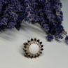 925 Sterling Silver Agate, White & Blue Sapphire Ring Size 7