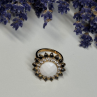 925 Sterling Silver Agate, White & Blue Sapphire Ring Size 7
