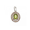 925 Sterling Silver Peridot & White Beryl Pendant