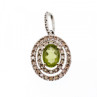 925 Sterling Silver Peridot & White Beryl Pendant