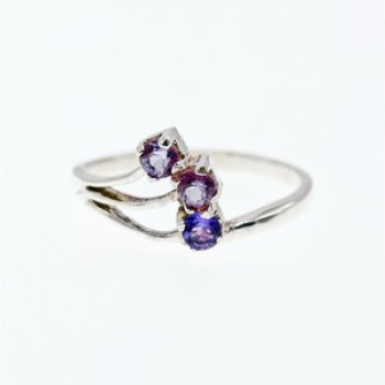925 Sterling Silver Amethyst Ring Size 9