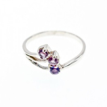 925 Sterling Silver Amethyst Ring Size 9