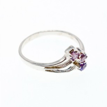 925 Sterling Silver Amethyst Ring Size 9