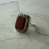 Vintage 925 Sterling Silver Agate & Marcasites Ring Size 7