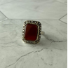 Vintage 925 Sterling Silver Agate & Marcasites Ring Size 7