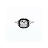 925 Sterling Silver CZ & Black Spinel Ring Size 6.5