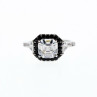 925 Sterling Silver CZ & Black Spinel Ring Size 6.5