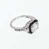 925 Sterling Silver CZ & Black Spinel Ring Size 6.5