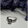 925 STERLING SILVER PEARL & BERYL RING SIZE 5.5