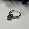 925 STERLING SILVER PEARL & BERYL RING SIZE 5.5