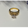 925 Sterling Silver Gold Plated CZ Ring Size 7.5