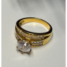 925 Sterling Silver Gold Plated CZ Ring Size 7.5