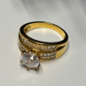 925 Sterling Silver Gold Plated CZ Ring Size 7.5