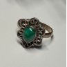 925 Sterling Silver Malachite Ring Size 6.5