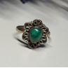 925 Sterling Silver Malachite Ring Size 6.5