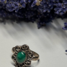 925 Sterling Silver Malachite Ring Size 6.5