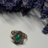 925 Sterling Silver Malachite Ring Size 6.5