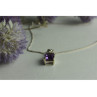 925 Sterling Silver Purple Tourmaline & Goshenite Chain With Pendant